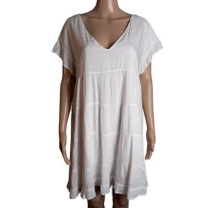 URBAN OUTFITTERS Babydoll dress size large with accent textured polka-dots